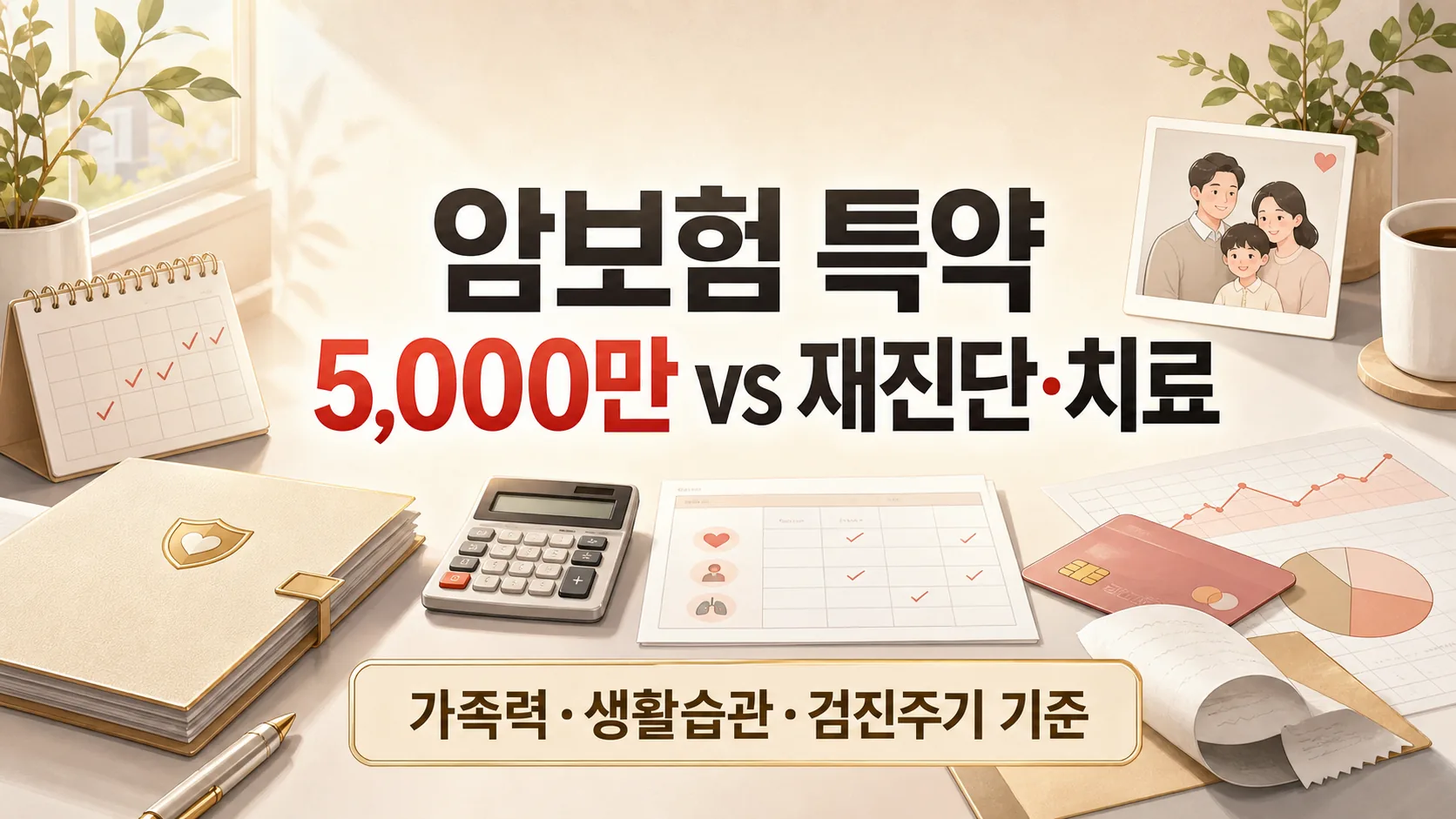 암보험 특약 5,000만 이상 vs 재진단·치료, 우선순위는?