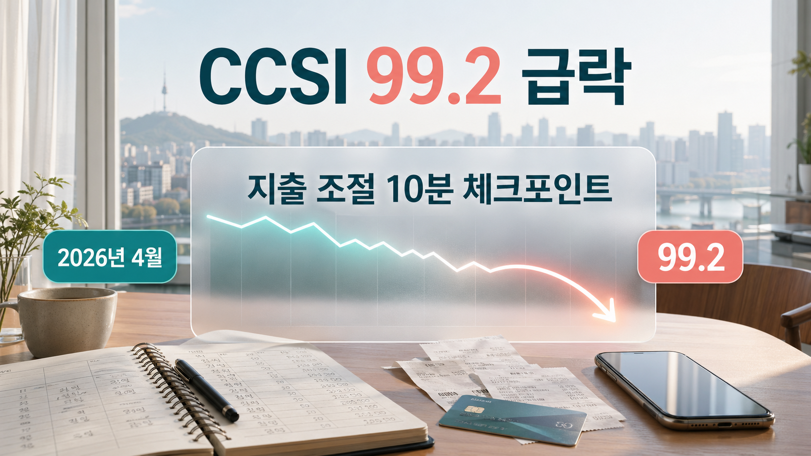 CCSI 99.2 급락 — 지출 조절 10분 체크포인트