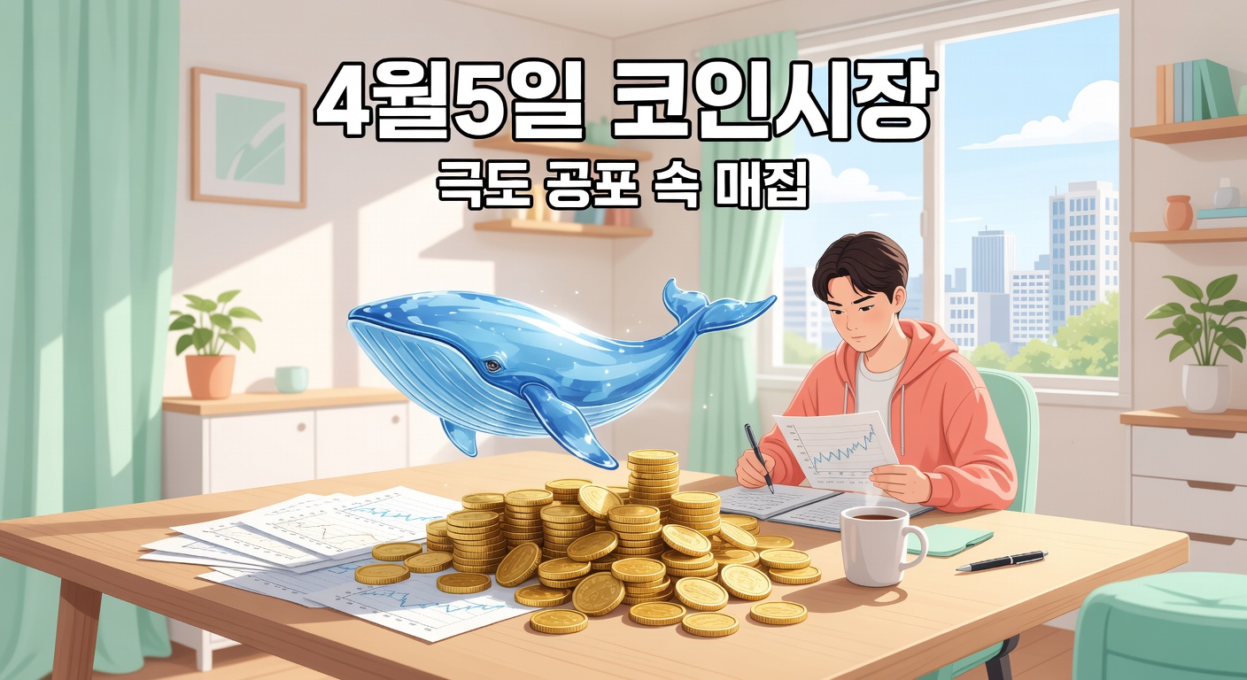 4월 5일 코인시장 — 극도 공포 속 고래 매집과 내일 코인 전망