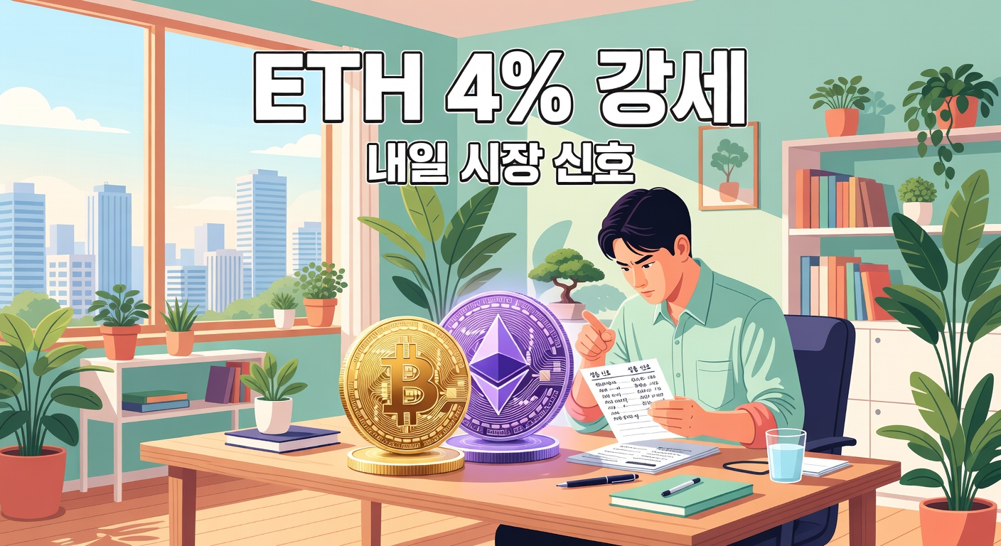 BTC 안정·ETH 4% 강세, 내일 코인 시장 신호는?