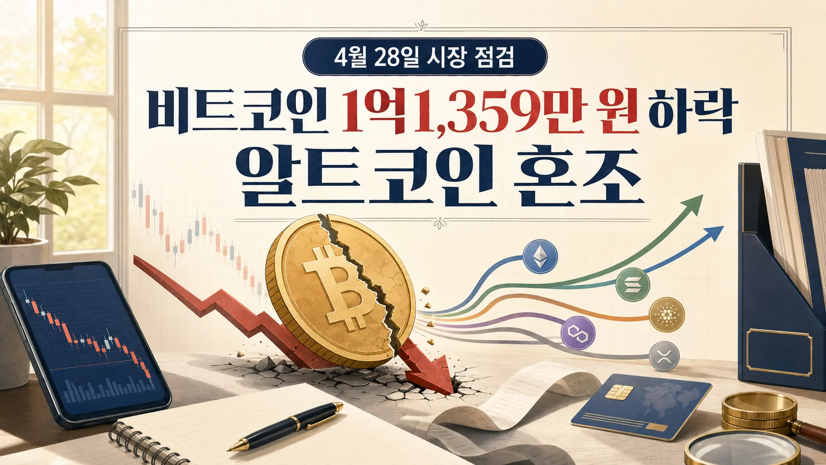 BTC 1억1,359만 원 하락 — 알트코인 혼조, 지금 들어가야 할까?