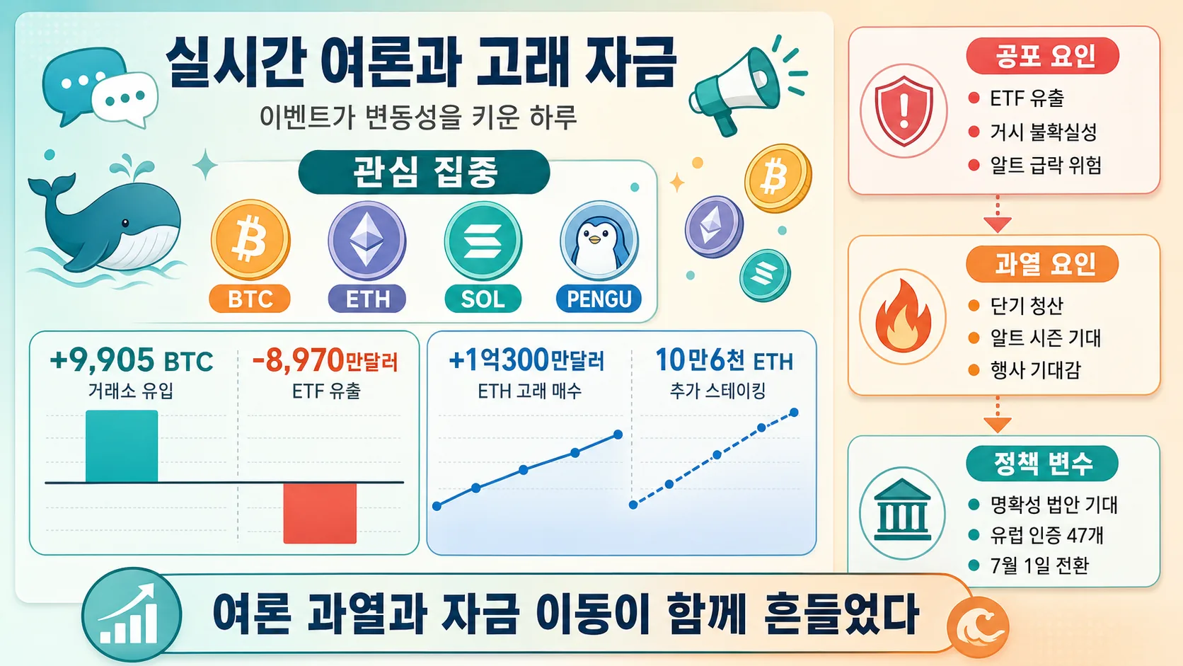실시간 여론과 고래 자금