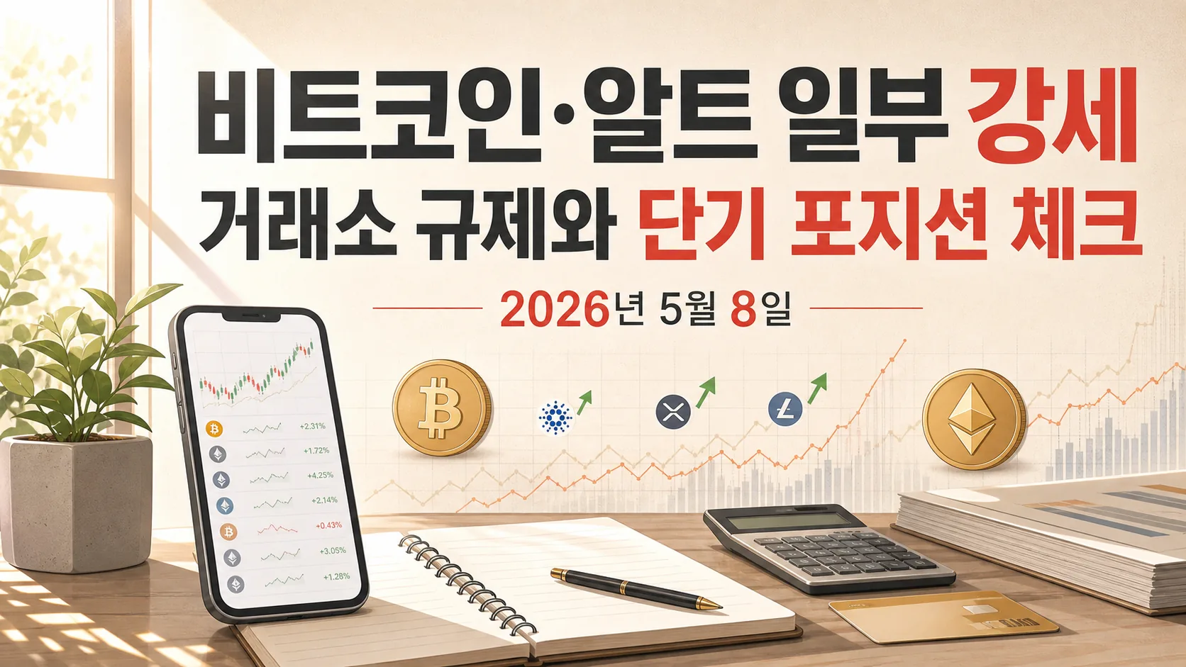 비트코인·알트 일부 강세 — 거래소 규제 vs 단기 포지션 체크