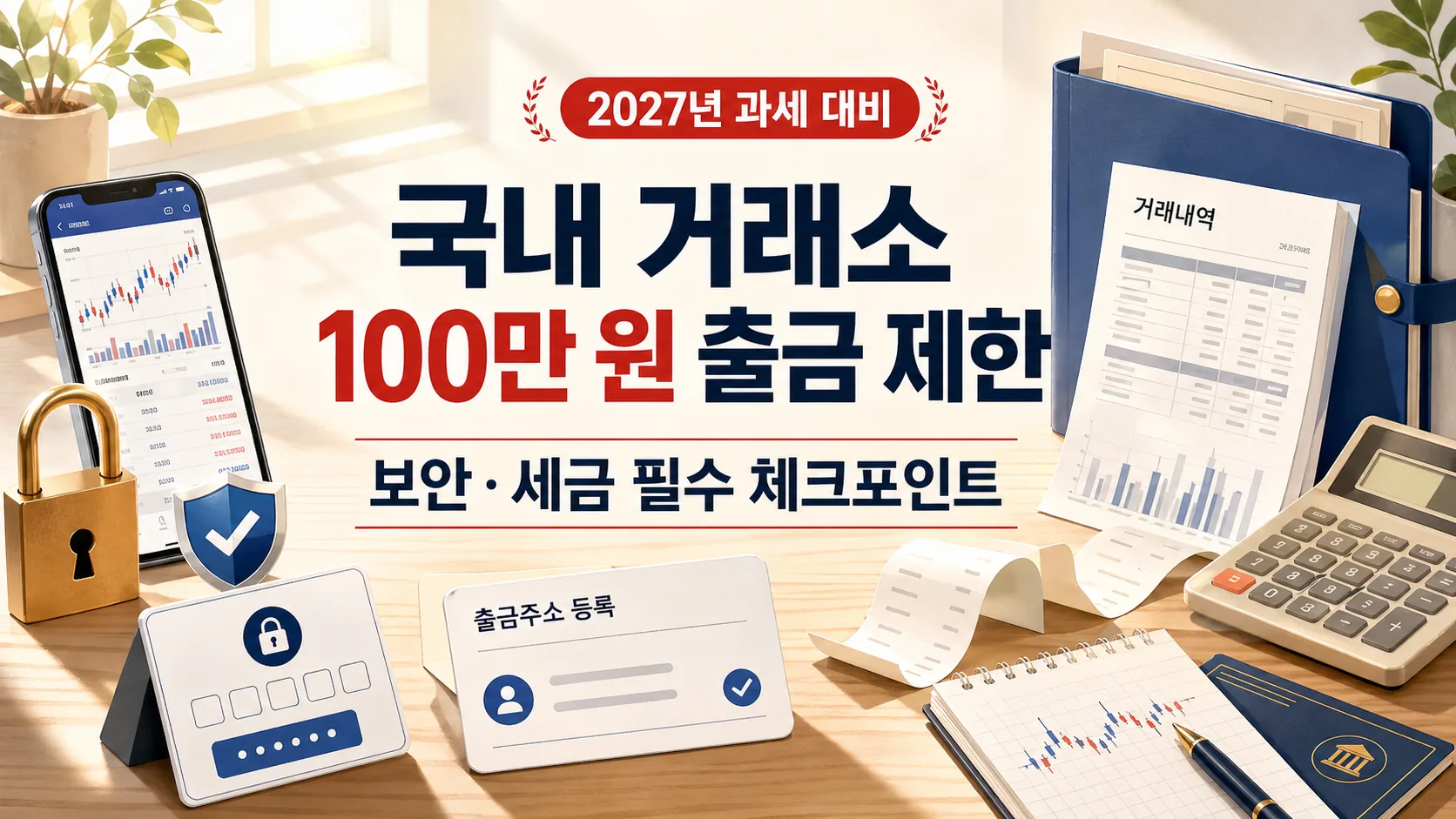 국내 거래소 100만 원 출금 제한 — 보안·세금 필수 체크포인트