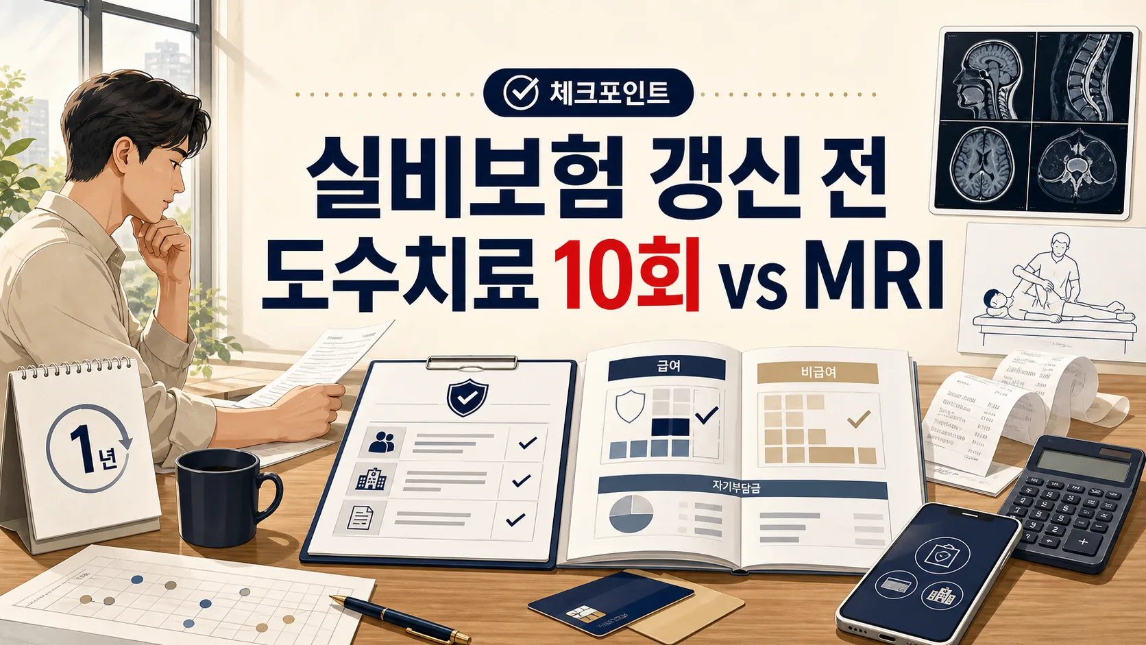 실비보험 도수치료 10회 vs MRI 활용, 갱신 전 체크포인트