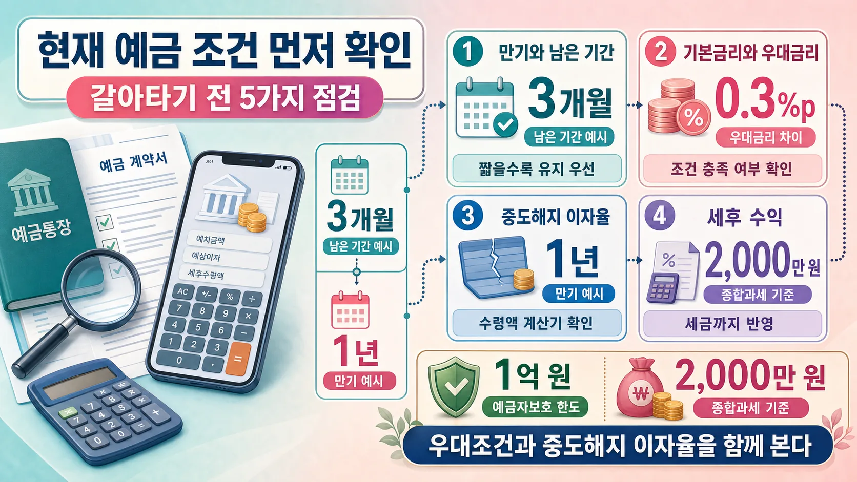 현재 예금 조건 점검