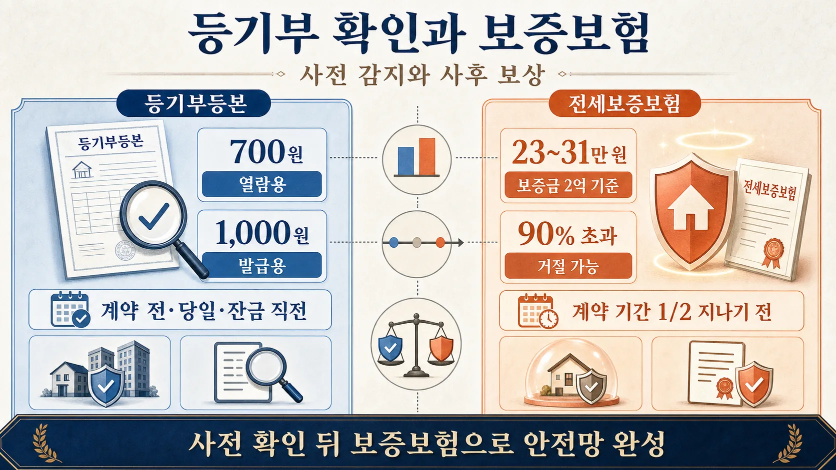 사전 확인과 보증보험 비교
