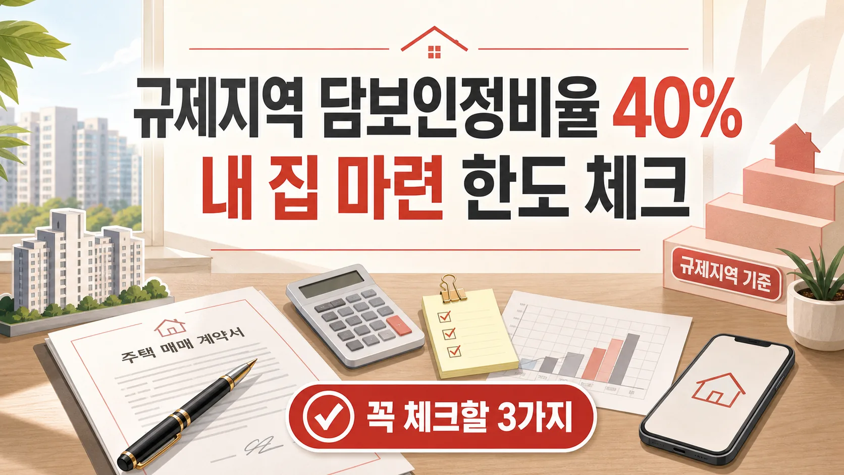 주담대 규제지역 LTV 40% 적용 vs 내 집 마련 한도, 꼭 체크할 3가지