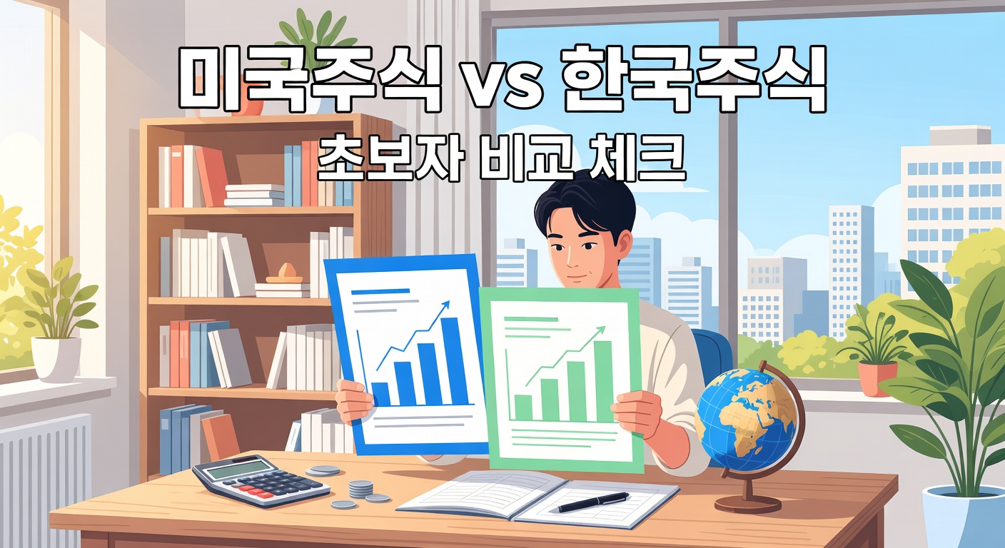 미국 주식 vs 한국 주식 — 초보자가 먼저 볼 비교 체크리스트