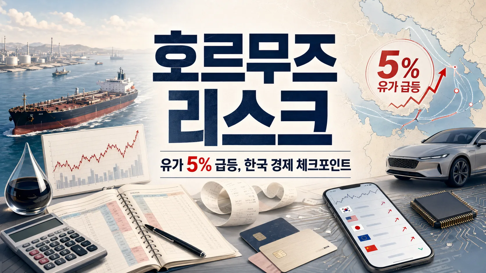호르무즈 리스크 vs 유가 5% 급등, 한국 경제 체크포인트