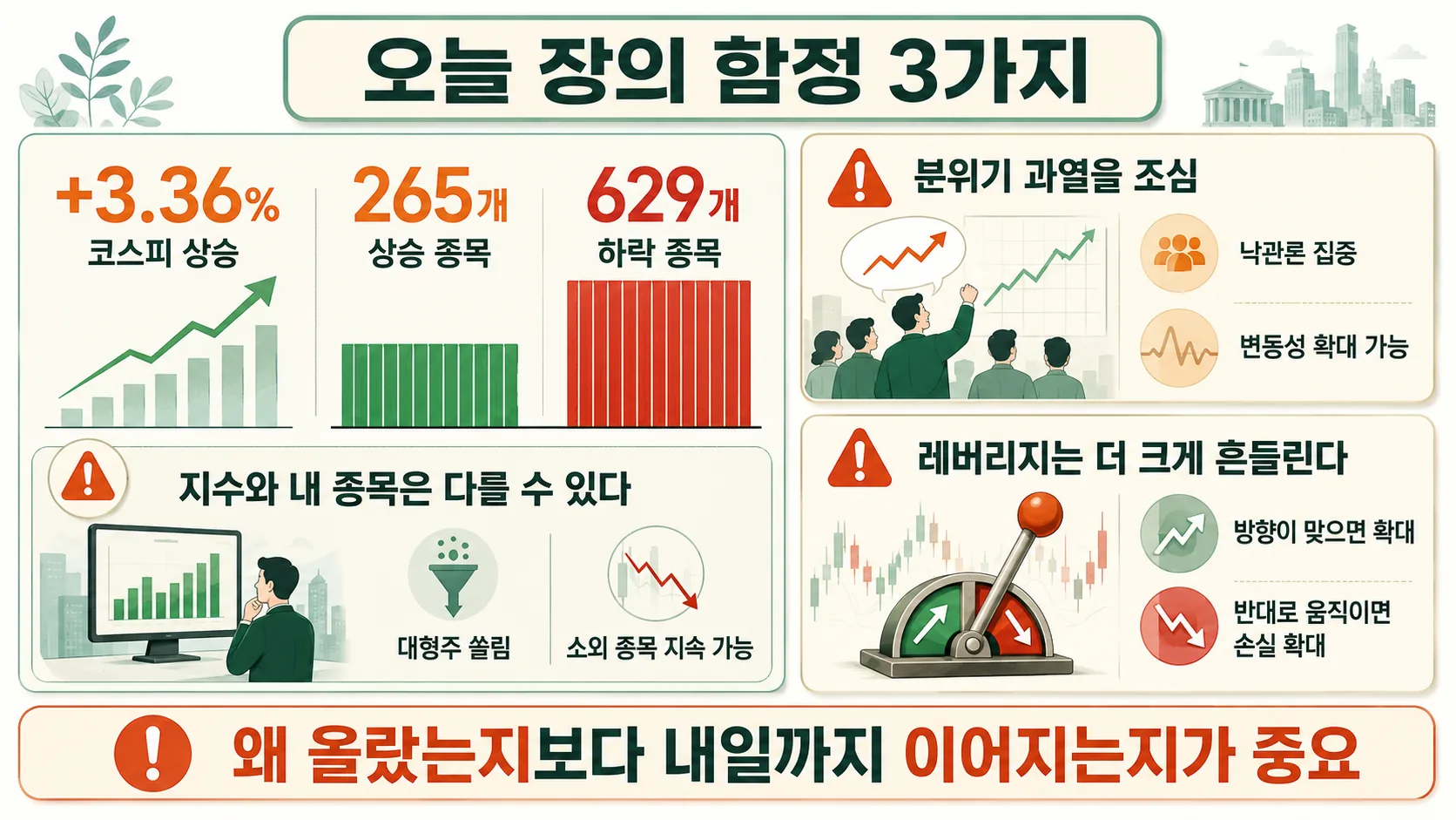 오늘 장의 함정 3가지