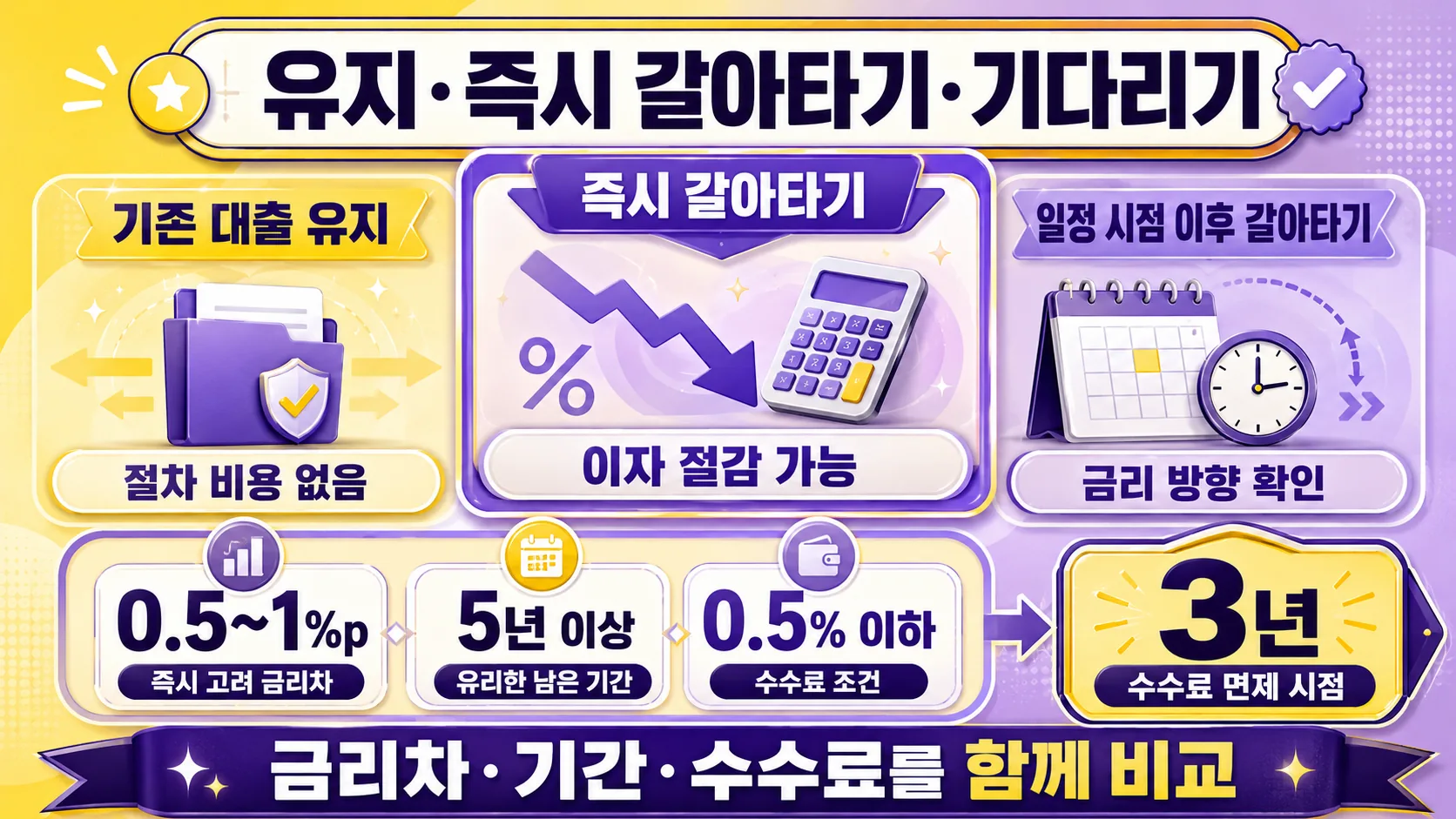 유지·즉시 갈아타기·기다리기