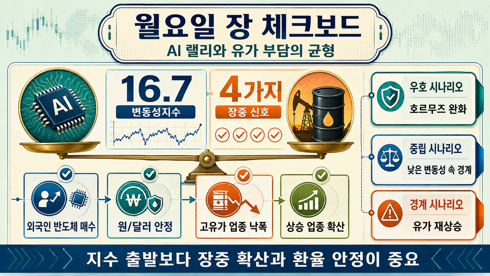 월요일 장 체크보드
