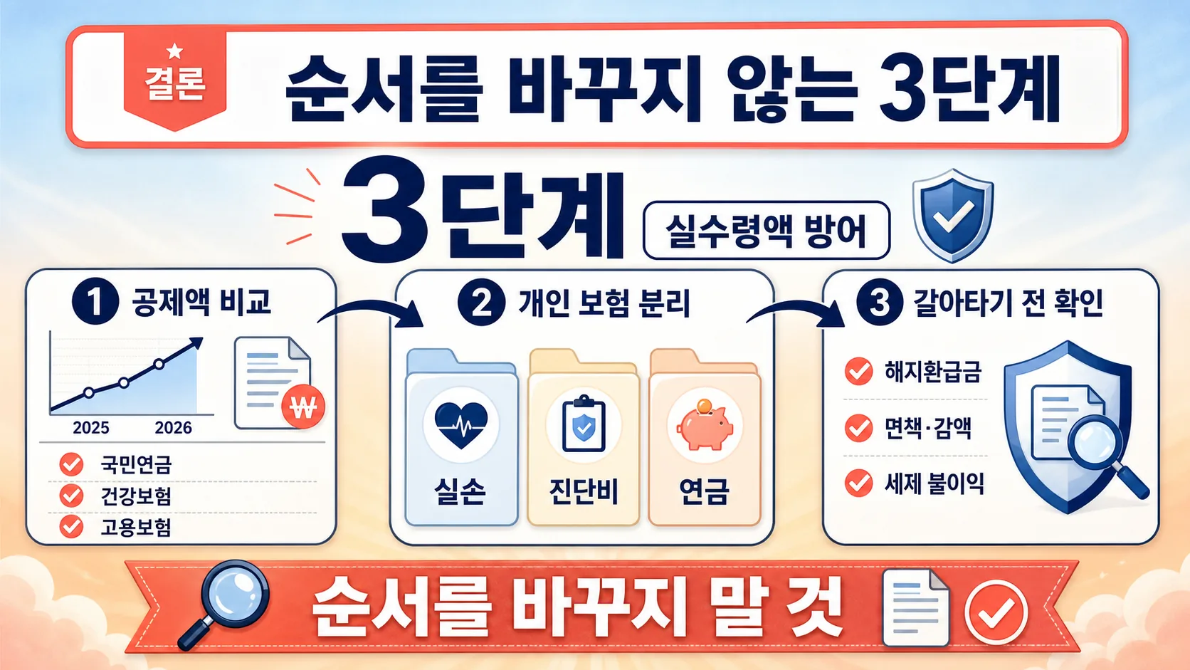 순서를 바꾸지 않는 3단계